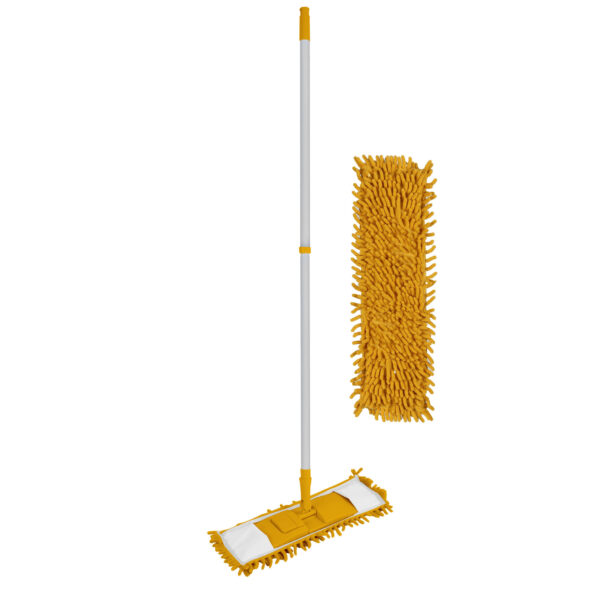 Urban Living vloerwisser microvezel dweil - met grote noppen - geel -