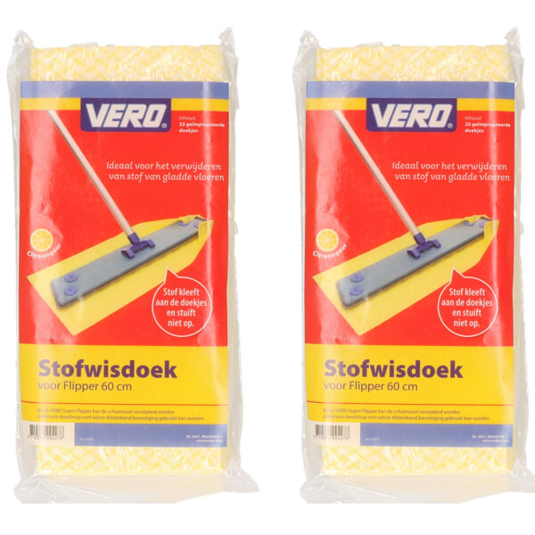 50x Vloerdoekjes citrus - voor VloerFlipper 60 cm - Vero